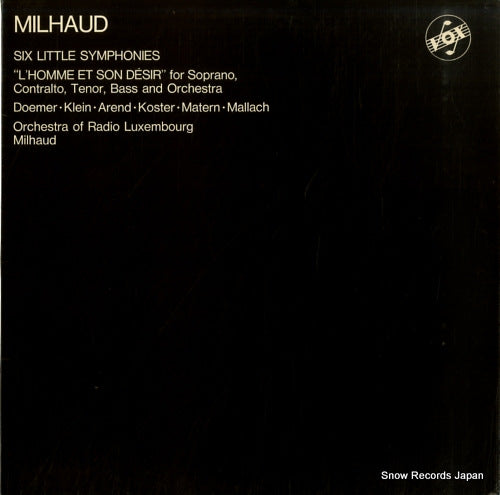MILHAUD, DARIUS darius milhaud; six little symphonies STGBY626
