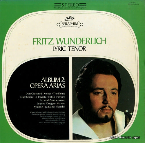 WUNDERLICH, FRITZ lyric tenor, album 2 (opera arias) S-60078