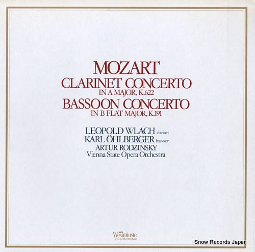 RODZINSKI, ARTUR mozart; clarinet concerto in a major, k.622 VIC-5362