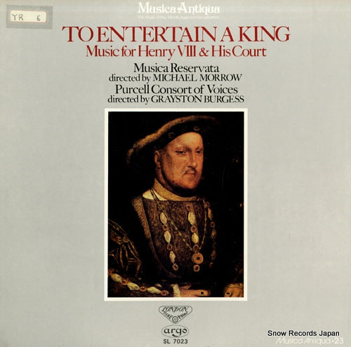 MORROW, MICHAEL to entertain a king / music for henry viii and his court SL7023