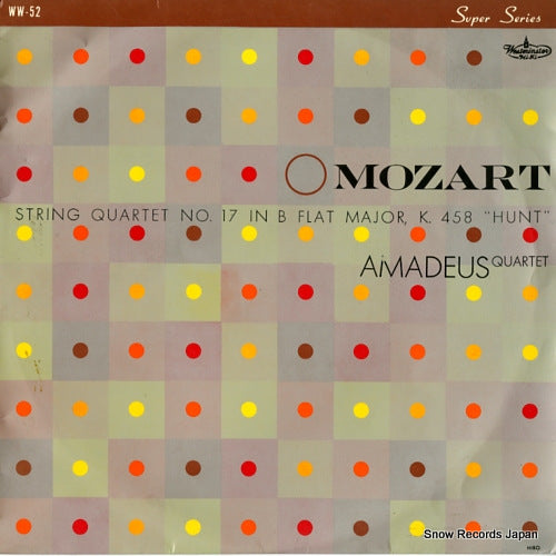 AMADEUS QUARTET mozart; string quartet no.17 in b flat major, k.458 "hunt" WW-52