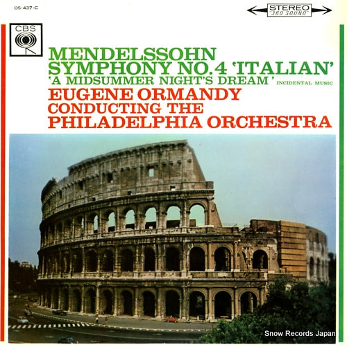 ORMANDY, EUGENE mendelssohn; symphony no.4 "italian" OS-437-C