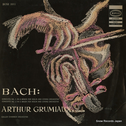 GRUMIAUX, ARTHUR bach; concerto no.1 in a minor for violin and string orchestra BOM1011