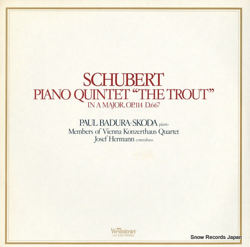 BADURA - SKODA, PAUL schubert; piano quintet in a major, op.114 d.667 "the trout" VIC-5387
