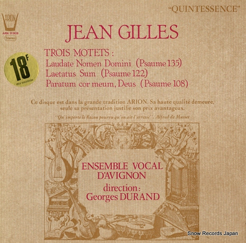 DURAND, GEORGES gilles; trois motets ARN31909