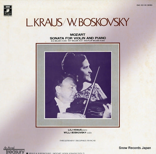 KRAUS, LILI, AND WILLI BOSKOWSKY mozart; violin sonatas (vol.2) EAC-30135