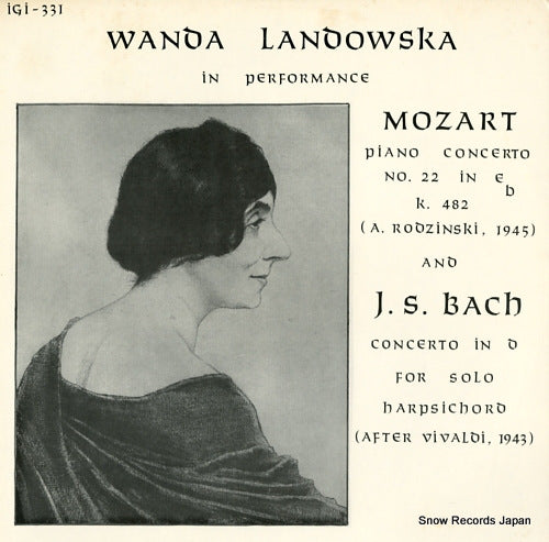 LANDOWSKA, WANDA mozart; piano concerto no.22 in eb, k.482 IGI-331