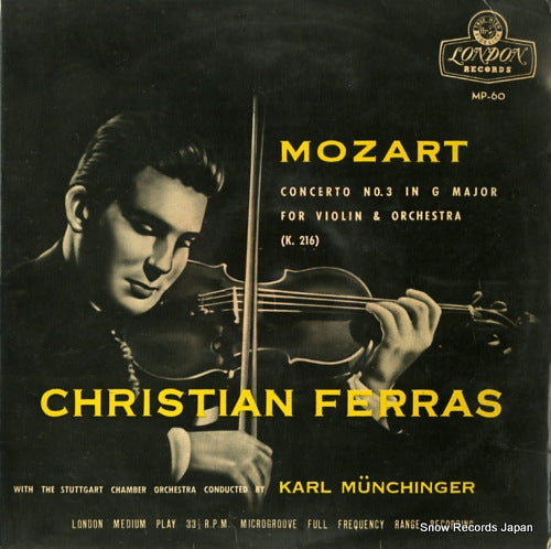 FERRAS, CHRISTIAN mozart; concerto no.3 in g major for violin & orchestra (k.216) MP-60