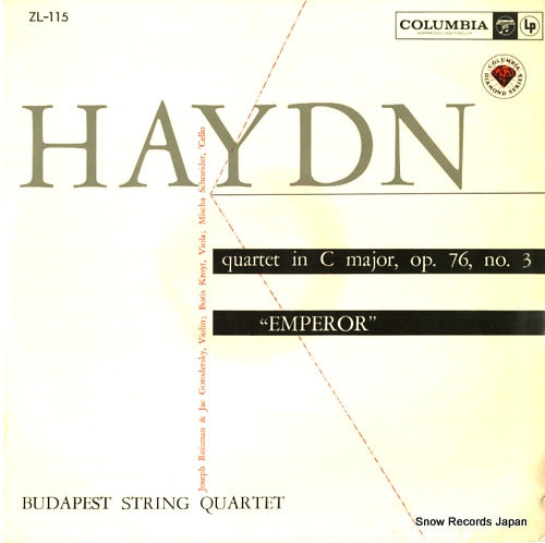 BUDAPEST STRING QUARTET haydn; quartet in c major, op.76, no.3 ZL-115