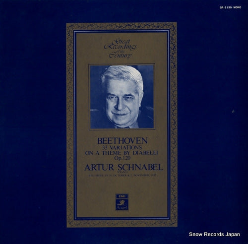 SCHNABEL, ARTUR beethoven; 33 variations on a theme by diabelli op.120 GR-2130