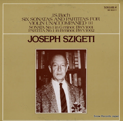 SZIGETI, JOSEPH bach; six sonatas and partitas for violin unaccompanied (1) MX9031M