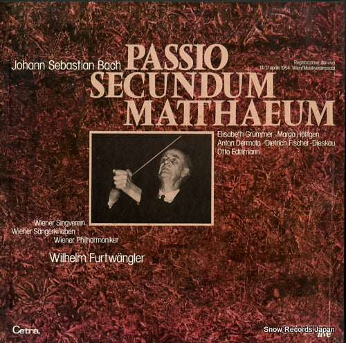 FURTWANGLER, WILHELM bach; passio secundum matthaeum LO508