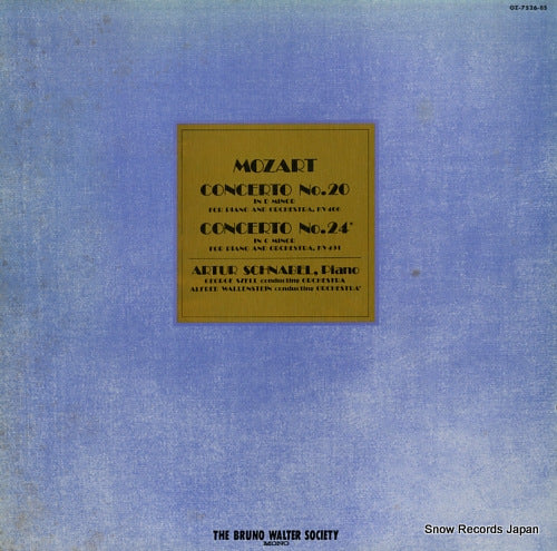 SCHNABEL, ARTUR mozart; piano concerto no.20 & 24 OZ-7526-BS