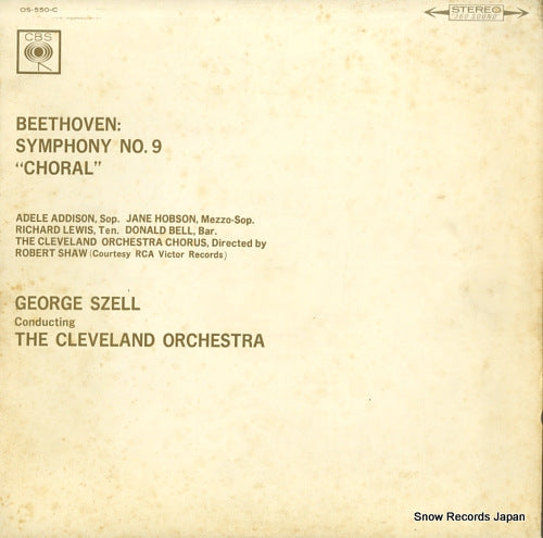 SZELL, GEORGE beethoven; symphony no.9"choral" OS-550-C