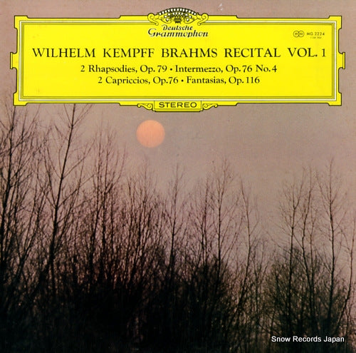 KEMPFF, WILHELM brahms recital vol.1 MG2224