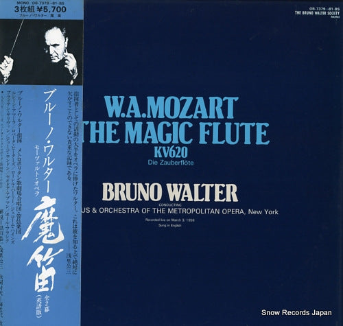 WALTER, BRUNO mozart; the magic flute kv620 OB-7379-81-BS