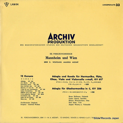 WOLTERS, GOTTFRIED mozart; &#8571;. forscheungsbereich LAM-94