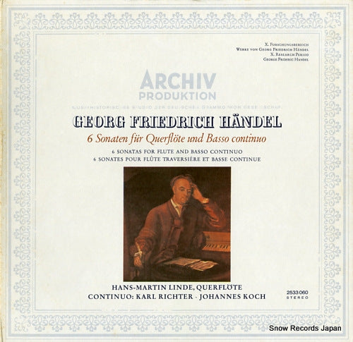 LINDE, HANS-MARTIN handel; 6 sonatas for flute and basso cuntinuo 2533060