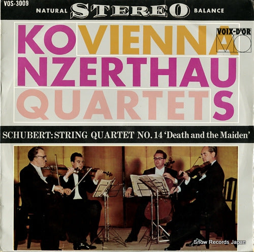 VIENNA KONZERTHAUS QUARTET schubert; string quartet no.14 "death and the maiden" VOS-3009