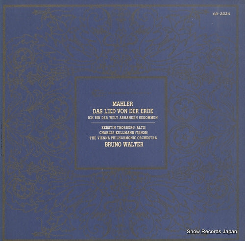 WALTER, BRUNO mahler; das lied von der erde GR-2224