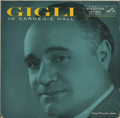 GIGLI, BENIAMINO gigli in carnegie hall LM-1972