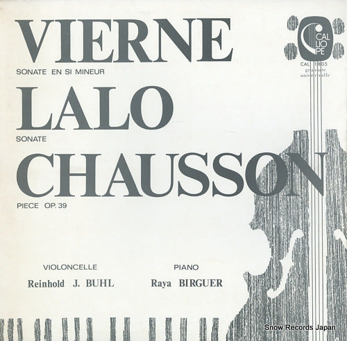 BUHL, REINHOLD JOHANNES / RAYA BIRGUER vierne; sonate en si mineur CAL.1805