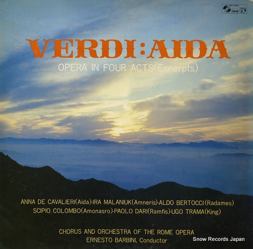BARBINI, ERNESTO verdi; aida opera in four acts (excerpts) SMS-2926