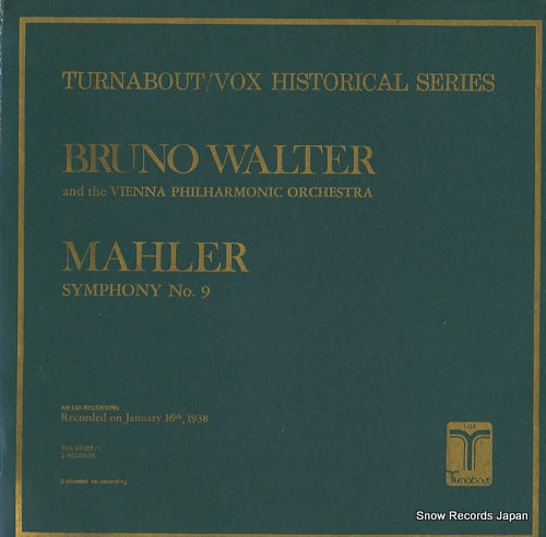 WALTER, BRUNO mahler; symphony no.9 THS65008/9