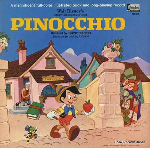 CRICKET, JIMINY walt disney's sotry and songs from pinocchio DISNEYLAND3905