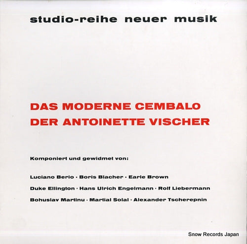 VISCHER, ANTOINETTE das moderne cembalo der antoinette vischer WER60028