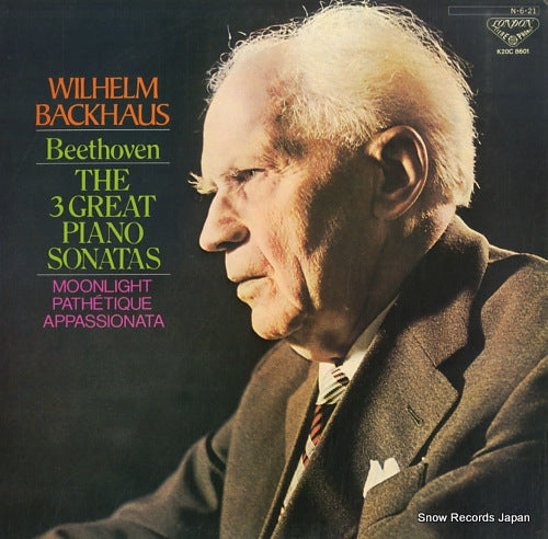 BACKHAUS, WILHELM beethoven; the 3 great piano sonatas K20C8601
