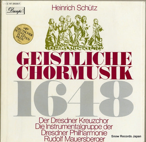 MAUERSBERGER, RUDOLF schutz; geistliche chormusik 1648 1C147-29235/7
