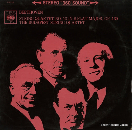 BUDAPEST STRING QUARTET beethoven; string quartet no.13 in b-flat major, op.130 OS-129