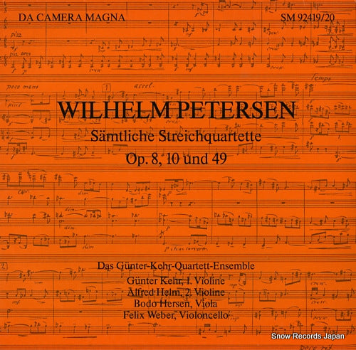 GUNTER KEHR QUARTETT ENSEMBLE wilhelm petersen;complete string quartets SM92419/20