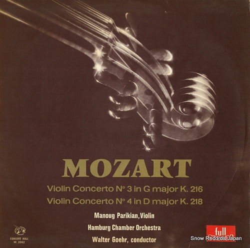 GOEHR, WALTER mozart; violin concerto no.3 in g major, no.4 in d major SM-2092