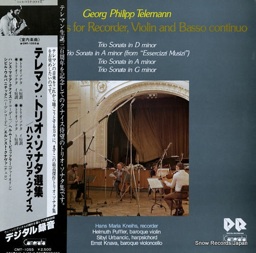 KNEIHS, HANS MARIA telemann; 4 trio sonatas for recorder, violin and basso continuo CMT-1055
