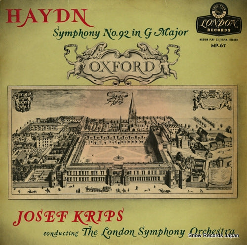 KRIPS, JOSEF haydn; symphony no.92 in g major "oxford" MP-67