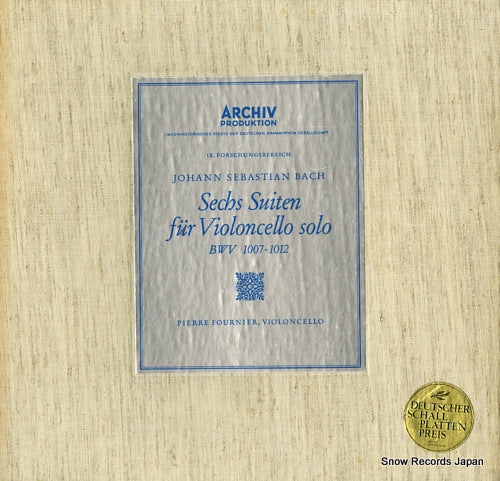 FOURNIER, PIERRE bach; sechs suiten fur violoncello solo bwv1007-1012 198356/58 / 2710005