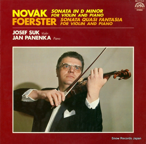 SUK, JOSEF / JAN PANENKA novak; sonata in d minor for violin and piano OX-1115-S