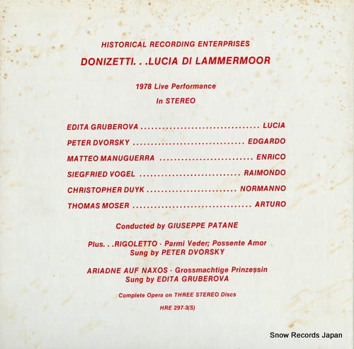 PATANE, GIUSEPPE donizetti; lucia di lammermoor HRE297-3(S)