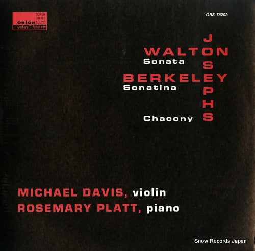 DAVIS, MICHAEL walton; sonata for violin and piano ORS78292