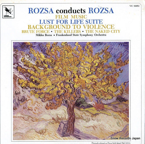 ROZSA, MIKLOS rozsa conducts rozsa - "lust for life" suite/back ground to violence VC81053