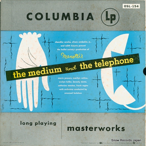 BALABAN, EMANUEL menotti; the medium and the telephone OSL-154
