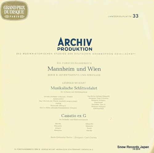 CARL, GORVIN leopold mozart; manheim und wien 14084