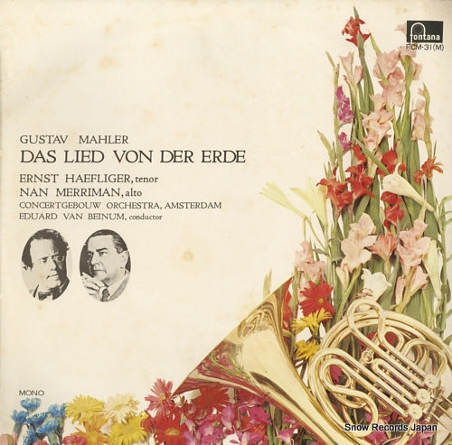 BEINUM, EDUARD VAN mahler; das lied von der erde FCM-31(M)