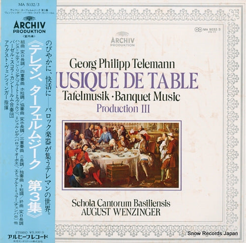 WENZINGER, AUGUST telemann; musique de table production iii MA5032