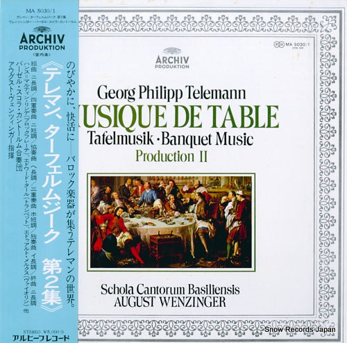 WENZINGER, AUGUST telemann; musique de table production ii MA5030