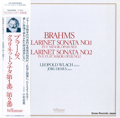 WLACH, LEOPOLD brahms; clarinet sonata no.1 & 2 VIC-5363