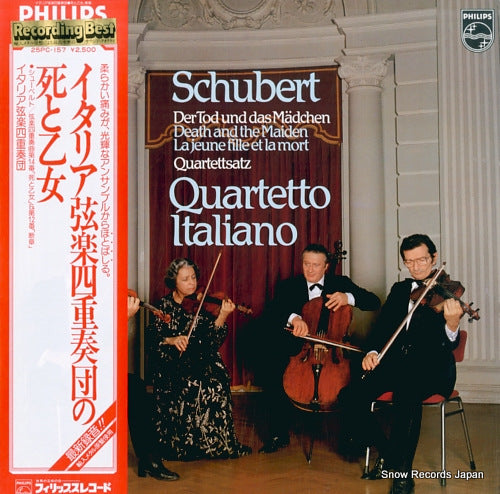 QUARTETTO ITALIANO schubert; string quartet no.14 in d minor, d 810 "death and the maiden" 25PC-157