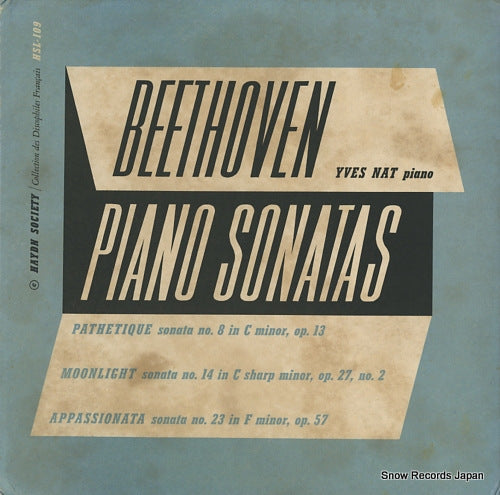 NAT, YVES beethoven; piano sonatas HSL-109